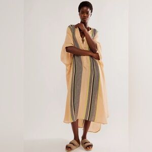 Free People Vacation Mode Kaftan NWT in Natural One Size
